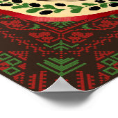 watermeloen op olijf bord met palestijnse tatreez poster (Hoek)