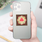 watermeloen op olijf bord met palestijnse tatreez sticker (Telefoon)