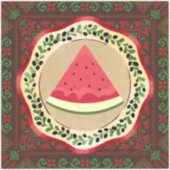 watermeloen op olijf bord met palestijnse tatreez sticker (Voorkant)