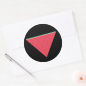 Watermeloen op omgekeerde rode driehoekweerstand ronde sticker (Envelop)