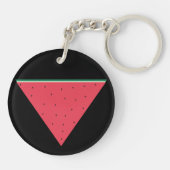 Watermeloen op omgekeerde rode driehoekweerstand sleutelhanger (Achterkant)