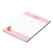 Watermeloen op roze en persoonlijke titel of naam notitieblok (Linkerzijde)
