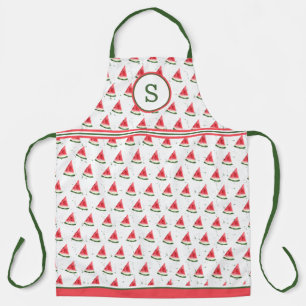 Watermeloen op spat Monogram Schort