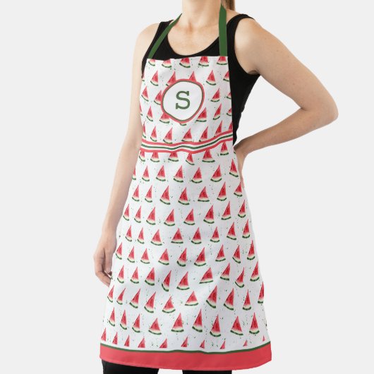 Watermeloen op Splatter Monogrammed Schort (Insitu)