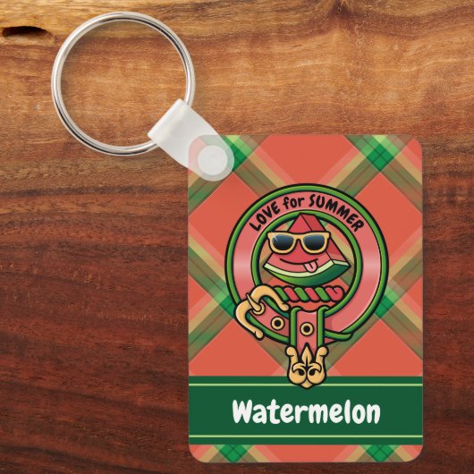 Watermeloen over de Sleutelhanger van Tartan (Voorkant)
