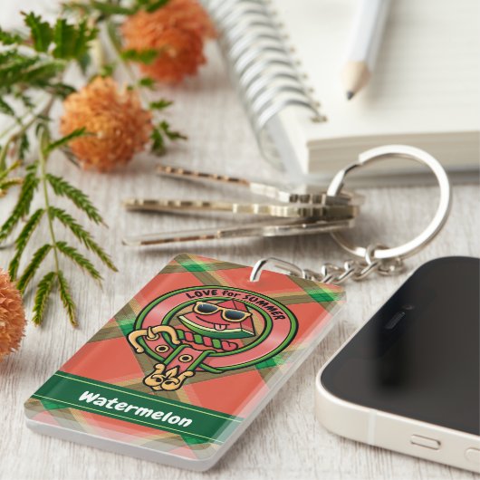 Watermeloen over de Sleutelhanger van Tartan (Voorkant Rechts)
