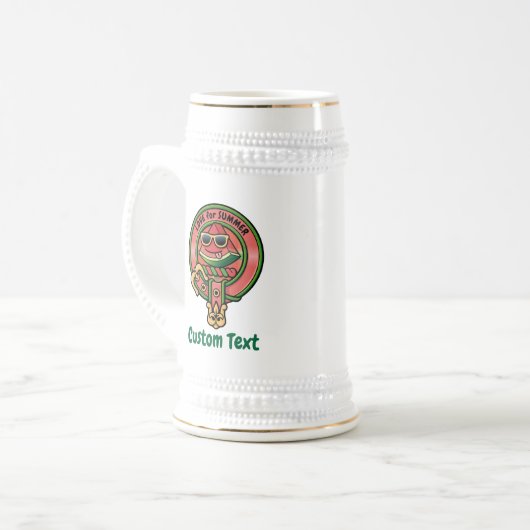 Watermeloen over Tartan Beer Stein Bierpul (Voorkant links)