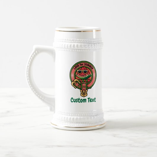 Watermeloen over Tartan Beer Stein Bierpul (Links)