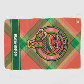 Watermeloen over Tartan Golfhanddoek (Horizontaal)