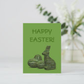 Watermeloen paashaas feestdagenkaart (Staand voorkant)