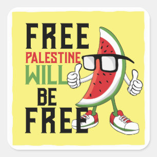 Watermeloen Palestina fFreedom Vierkante Sticker