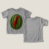 Watermeloen Palestina Kaart Slice (Ontwerp Voorkant & Achterkant)