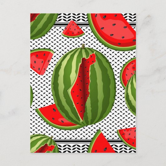 Watermeloen Palestina Kaart Slice (Voorkant)