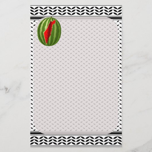 Watermeloen Palestina Kaart Slice (Voorkant)