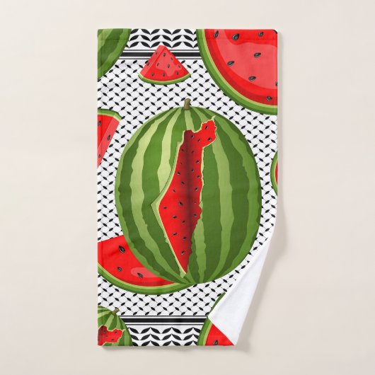 Watermeloen Palestina Kaart Slice Bad Handdoek (Handdoek)