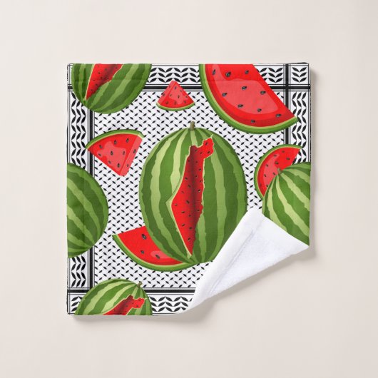 Watermeloen Palestina Kaart Slice Bad Handdoek (Wasdoekje)