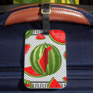 Watermeloen Palestina Kaart Slice Bagagelabel