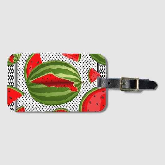 Watermeloen Palestina Kaart Slice Bagagelabel (Voorkant (horizontaal))
