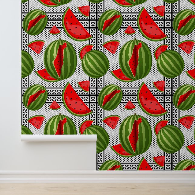 Watermeloen Palestina Kaart Slice Behang (Applicatie)