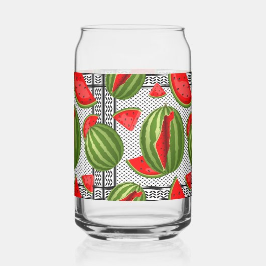 Watermeloen Palestina Kaart Slice Blikvorm Glas (Achterkant)