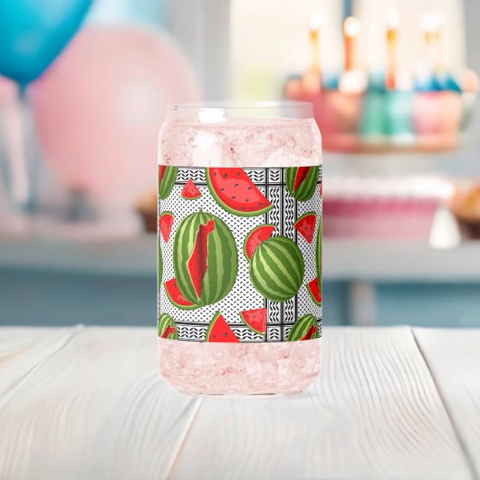 Watermeloen Palestina Kaart Slice Blikvorm Glas (Insitu (Baby Shower))