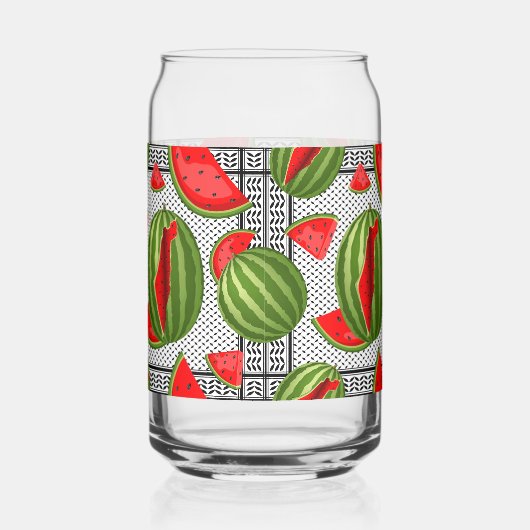 Watermeloen Palestina Kaart Slice Blikvorm Glas (Rechts)