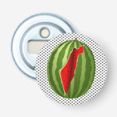 Watermeloen Palestina Kaart Slice Button Flesopener (Voorkant)
