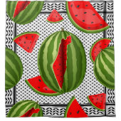 Watermeloen Palestina Kaart Slice Douchegordijn (Voorkant)