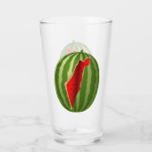 Watermeloen Palestina Kaart Slice Glas (Achterkant)