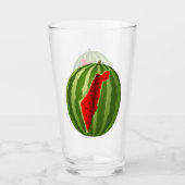 Watermeloen Palestina Kaart Slice Glas (Voorkant)