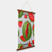 Watermeloen Palestina Kaart Slice Hangend Wandkleed (Gebogen)