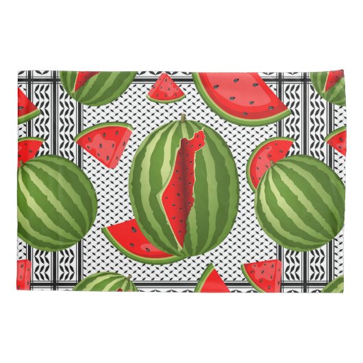 Watermeloen Palestina Kaart Slice Kussensloop (Achterkant)