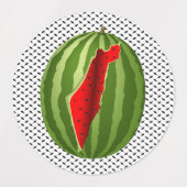 Watermeloen Palestina Kaart Slice Labels (Design 2)