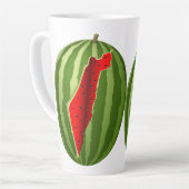 Watermeloen Palestina Kaart Slice Latte Mok (Linkerhoek)