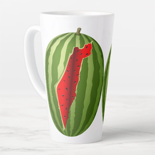 Watermeloen Palestina Kaart Slice Latte Mok (Linkerhoek)