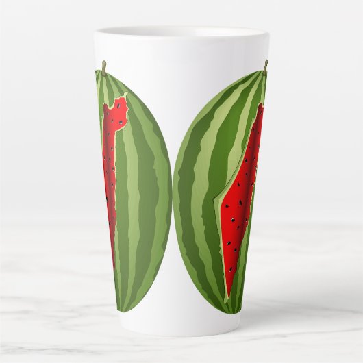 Watermeloen Palestina Kaart Slice Latte Mok (Voorkant)