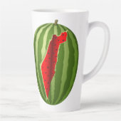 Watermeloen Palestina Kaart Slice Latte Mok (Rechts)