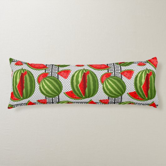 Watermeloen Palestina Kaart Slice Lichaamskussen (Voorkant)