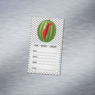 Watermeloen Palestina Kaart Slice Magnetisch Visitekaartje