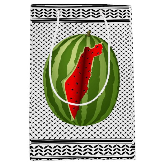 Watermeloen Palestina Kaart Slice Medium Cadeauzakje (Voorkant)