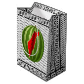 Watermeloen Palestina Kaart Slice Medium Cadeauzakje (Achterkant Gekanteld)