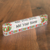 Watermeloen Palestina Kaart Slice Naambordje (Zijkant)