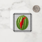 Watermeloen Palestina Kaart Slice Notitiekaartje (Voorkant / Achterkant in situ)