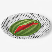 Watermeloen Palestina Kaart Slice Papieren Bordje (Gekanteld)