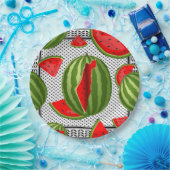 Watermeloen Palestina Kaart Slice Papieren Bordje (Feest)