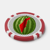 Watermeloen Palestina Kaart Slice Poker Chips (Enkel)