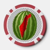Watermeloen Palestina Kaart Slice Poker Chips (Achterkant)