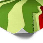 Watermeloen Palestina Kaart Slice Poster (Hoek)