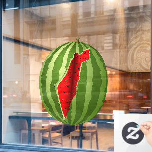 Watermeloen Palestina Kaart Slice Raamsticker