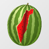 Watermeloen Palestina Kaart Slice Raamsticker (Vel)